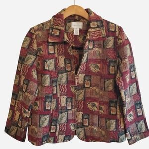 VTG Drapers & Damons Tapestry Jacket Multi Patchwork Print Size Mp Goblincore
